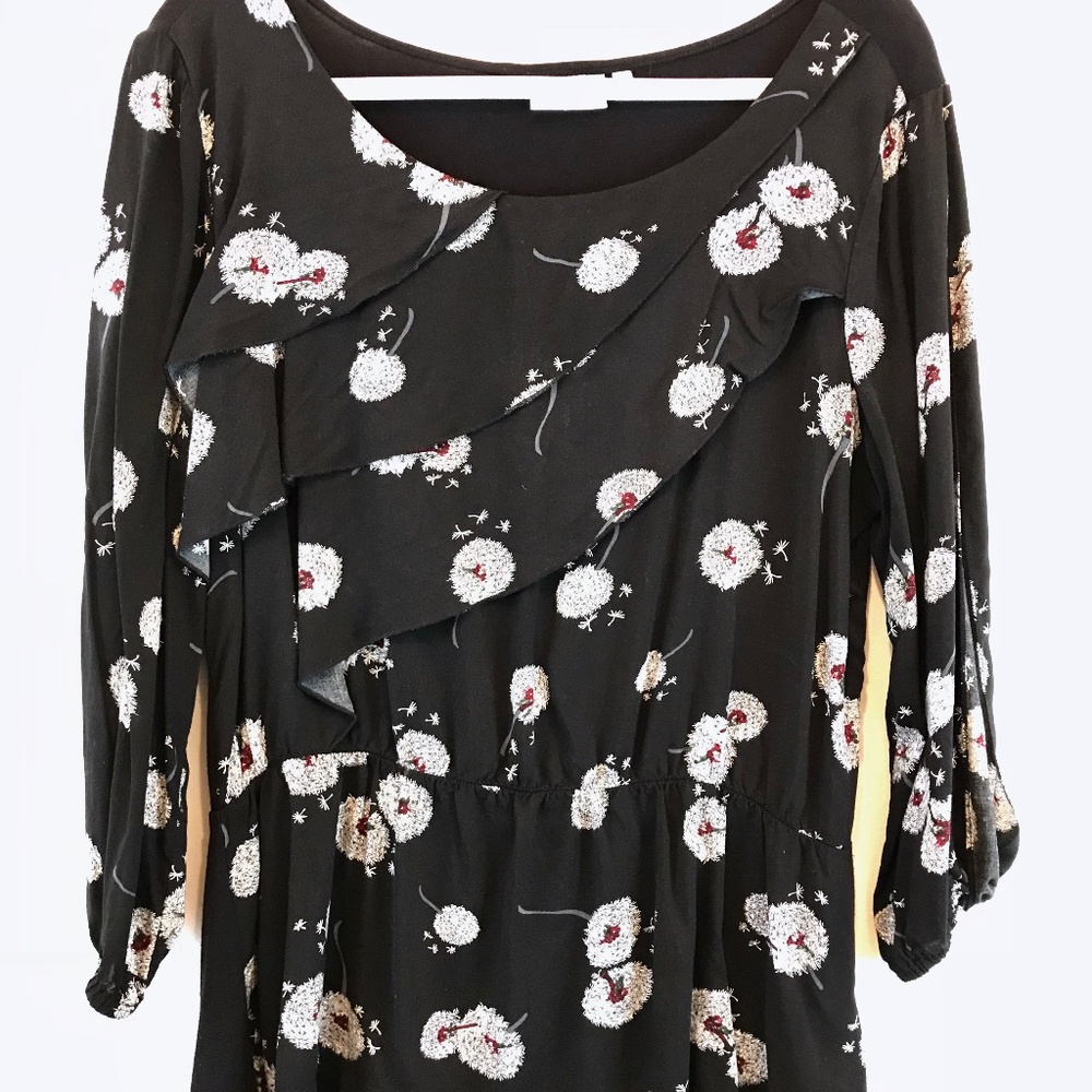 Anthropologie Deletta 3/4 Split Sleeve Blouse L